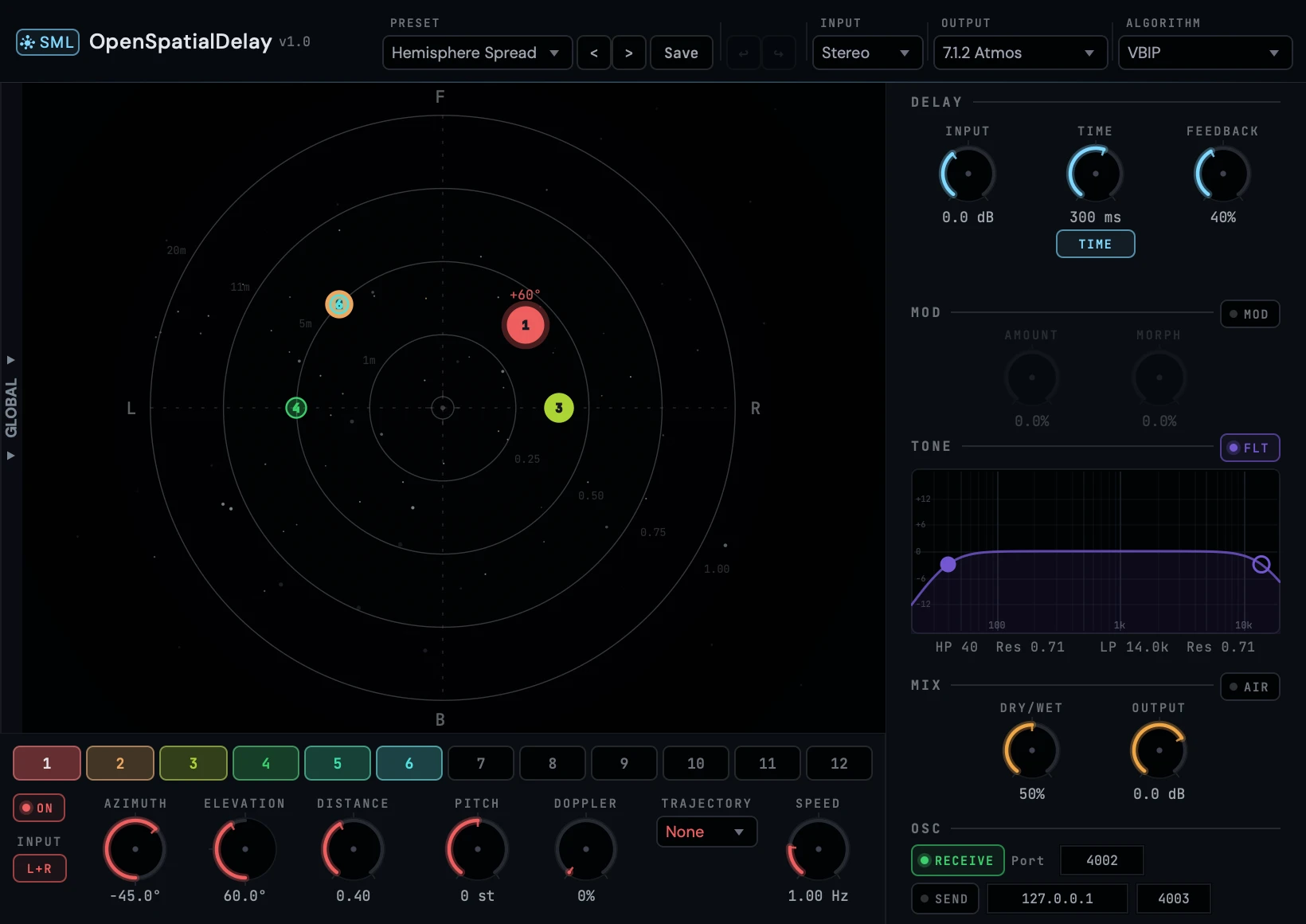 Hemisphere Spread preset